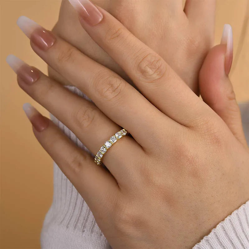 925 Sterling Silver Cushion Cut Wedding Band