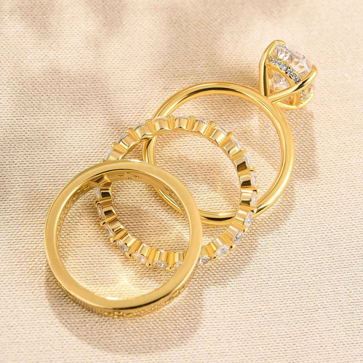 Solarii Noble Oval Cut 3PC Ring Set For Women