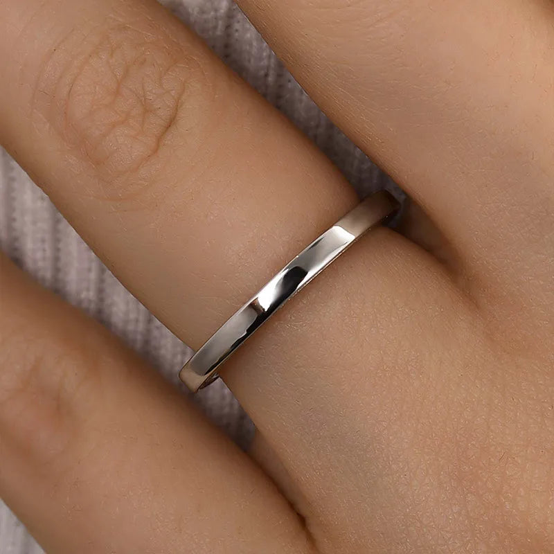 Muted 925 Sterling Silver Round Cut Wedding Ring