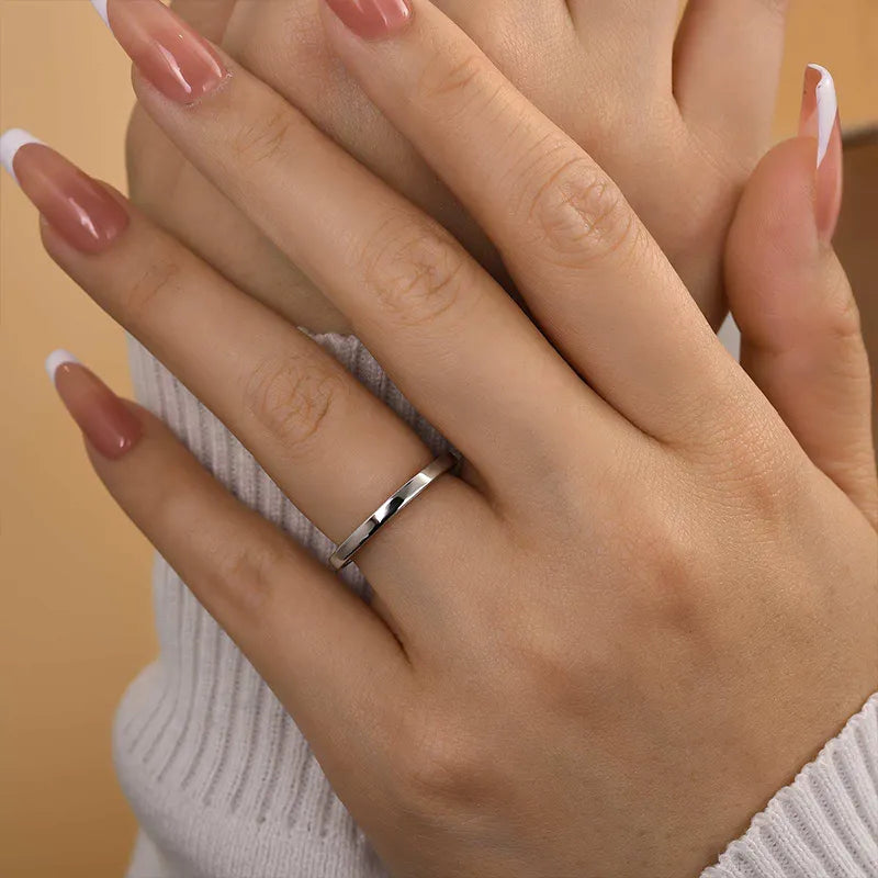 Muted 925 Sterling Silver Round Cut Wedding Ring