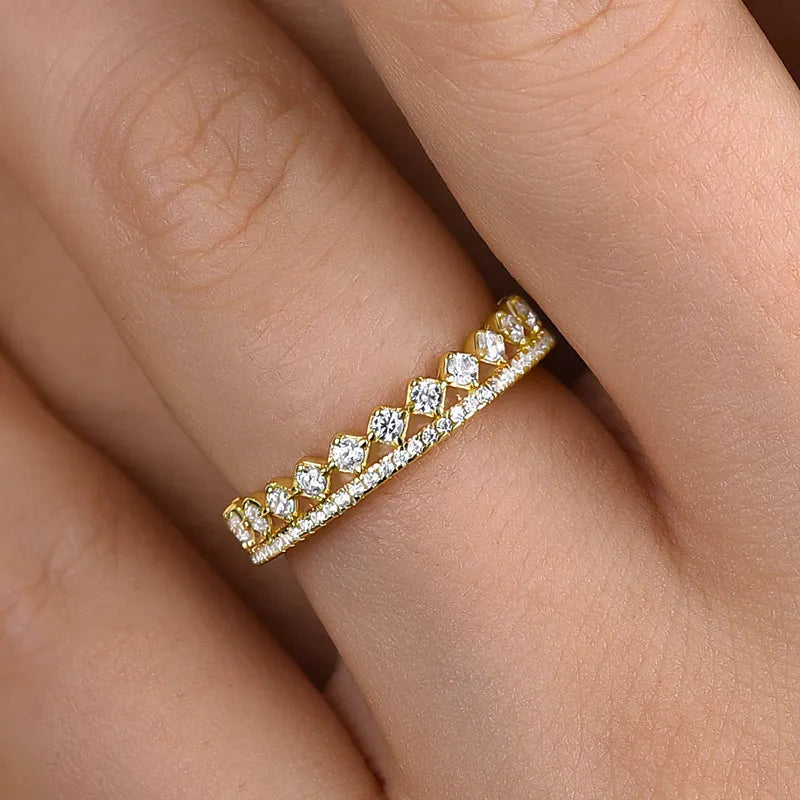 Opulent 925 Sterling Silver Round Cut Wedding Ring