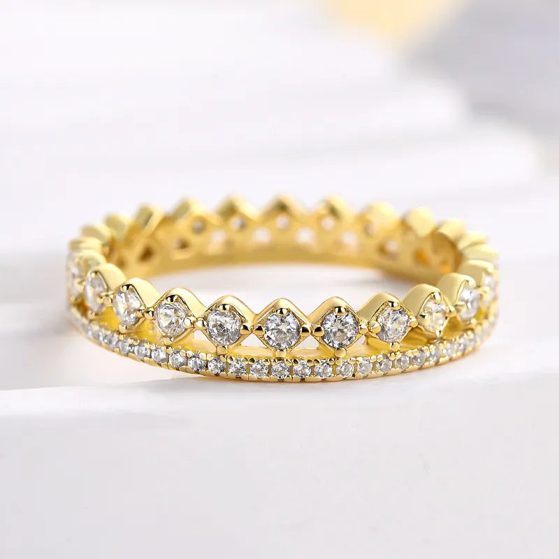 Opulent 925 Sterling Silver Round Cut Wedding Ring