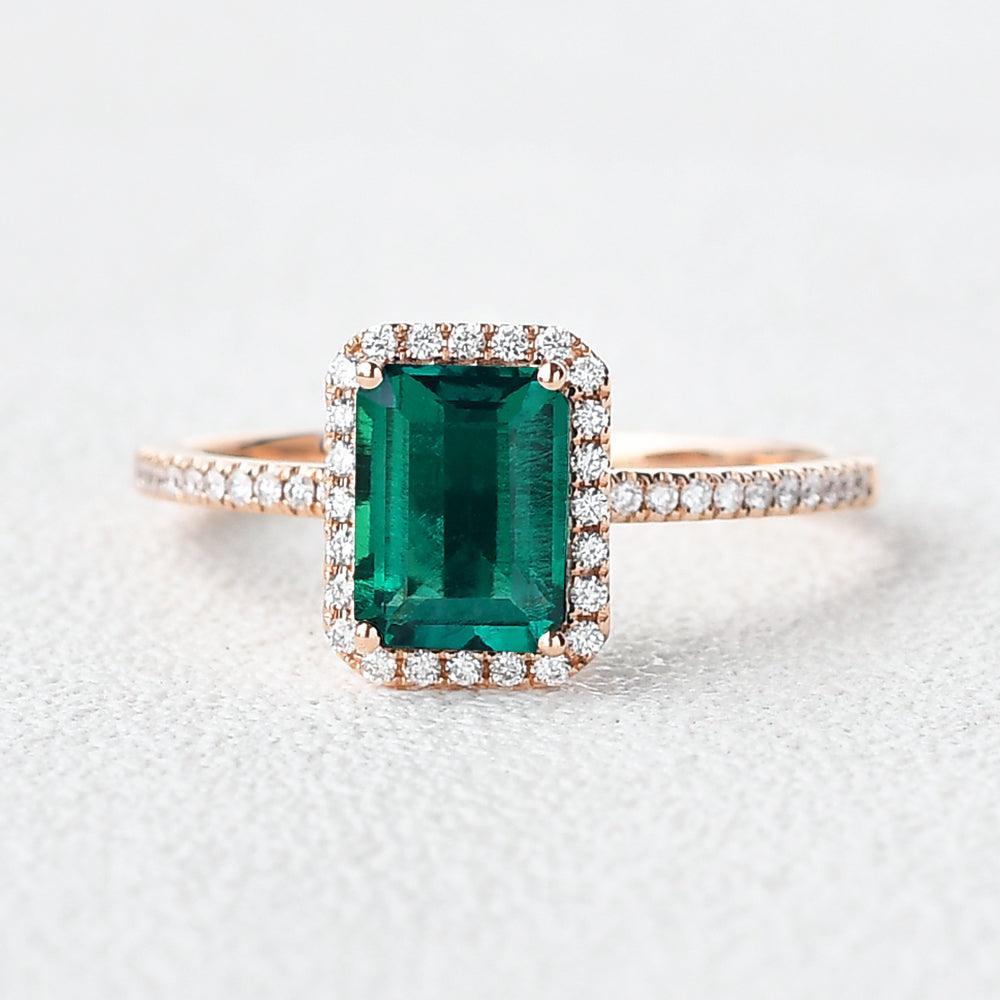 Vera's Grace | Vintage Emerald & Moissanite Ring