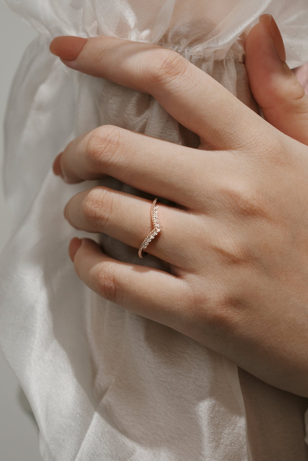 Moissanite Milgrain Edge Stackable Wedding Band