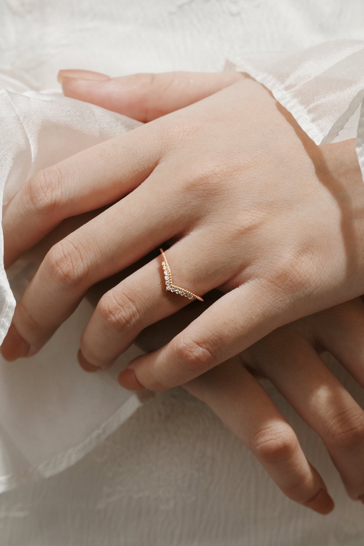 Moissanite Milgrain Edge Stackable Wedding Band