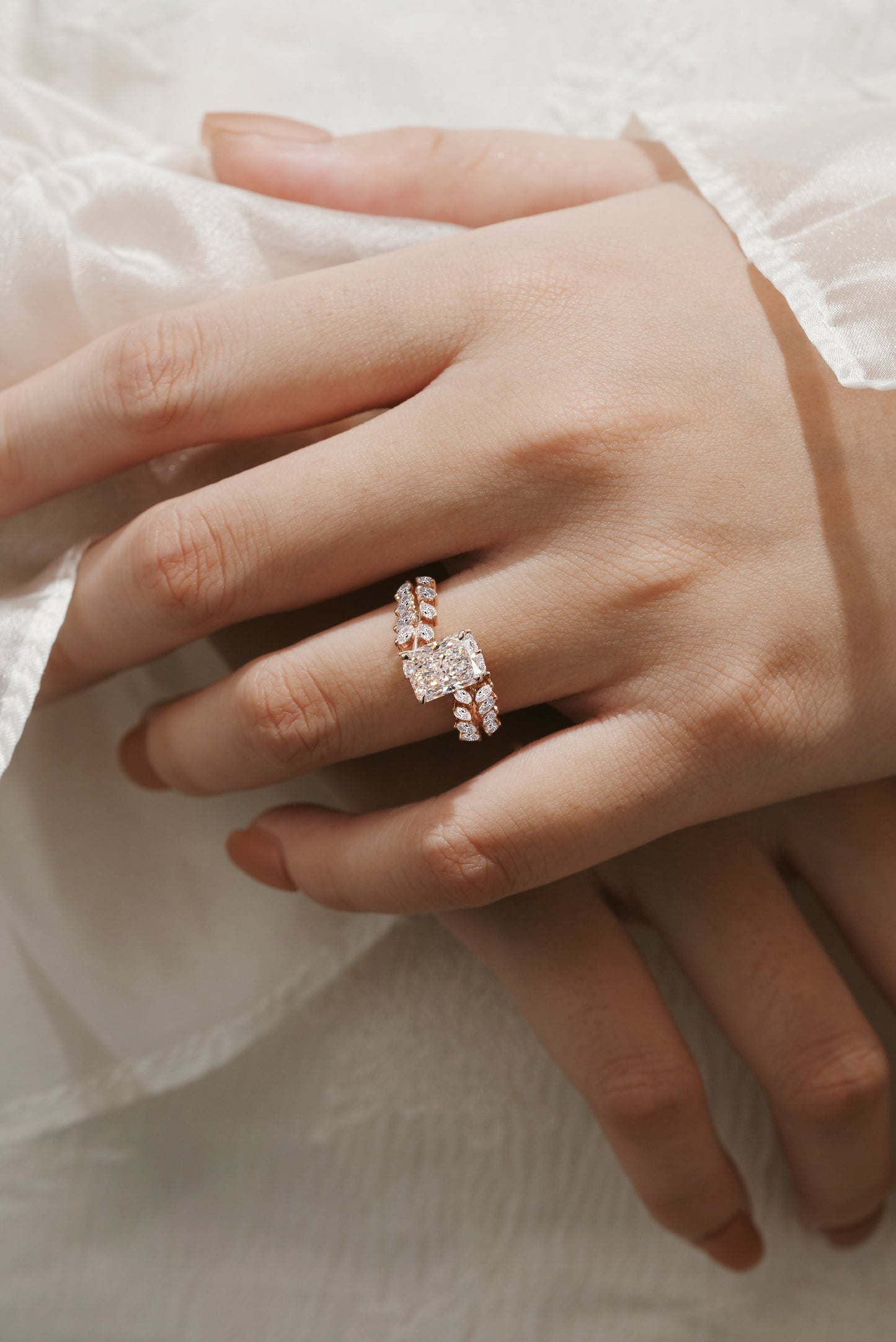 Emerald Cut Lab Grown Diamond Classic Engagement Ring