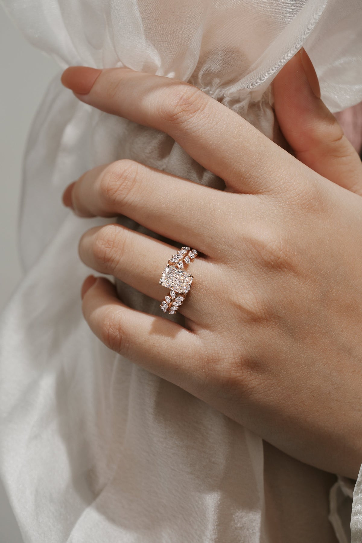 Emerald Cut Lab Grown Diamond Classic Engagement Ring