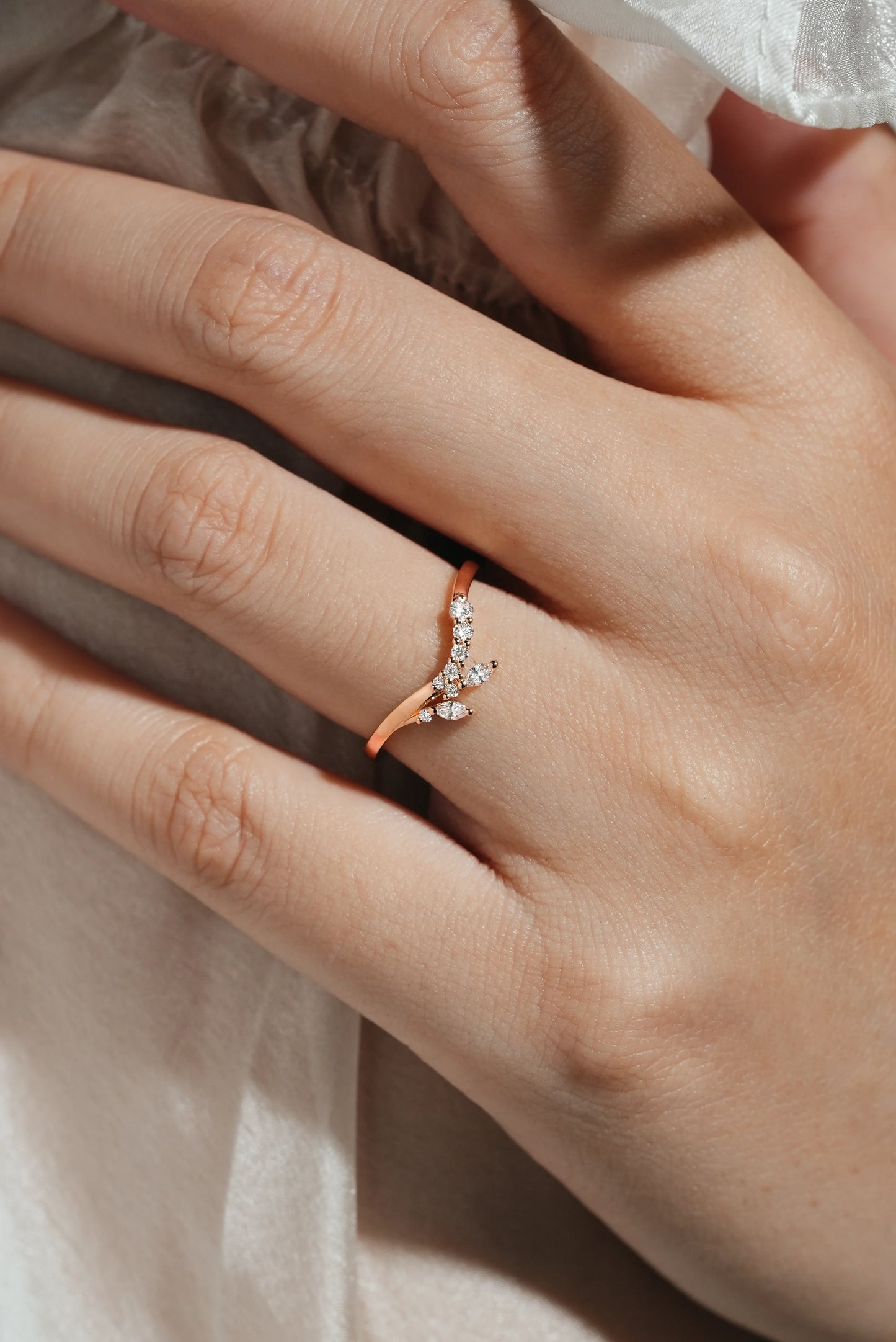 Moissanite Curved Stackable Wedding Band