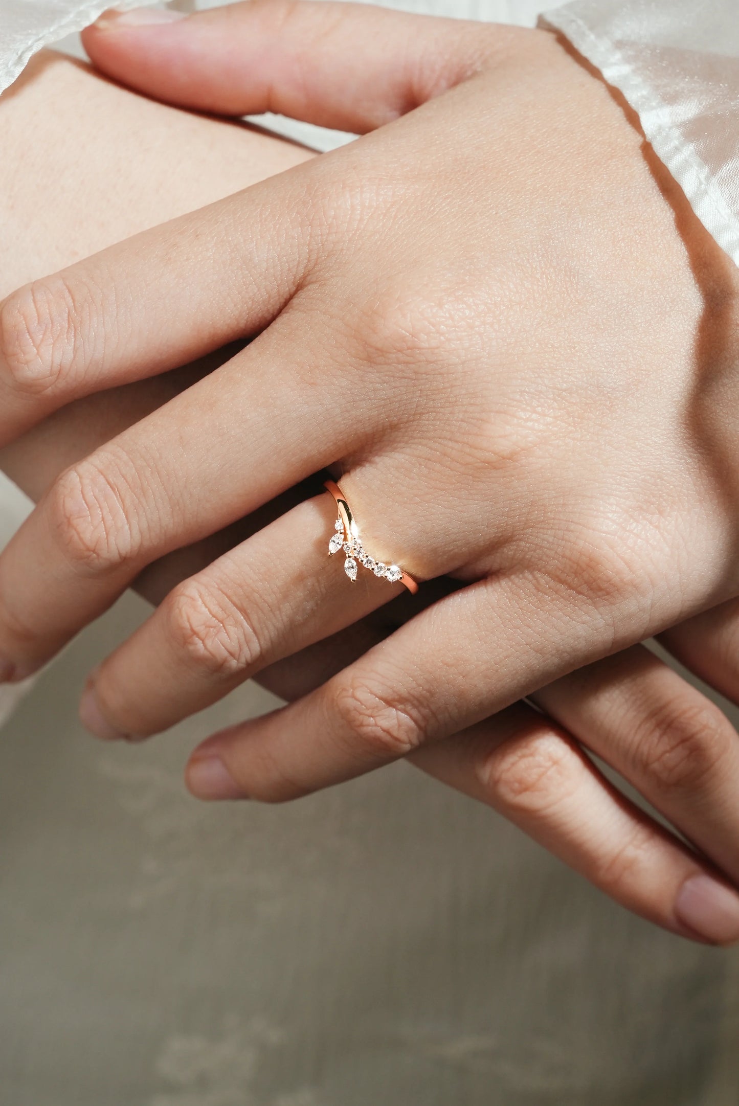 Moissanite Curved Stackable Wedding Band