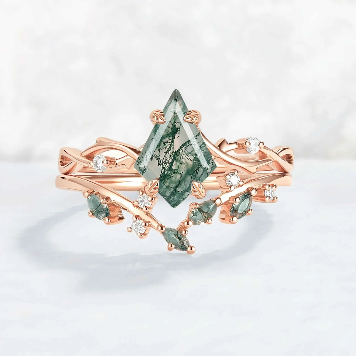Nature Inspired Vines Moss Agate Collection