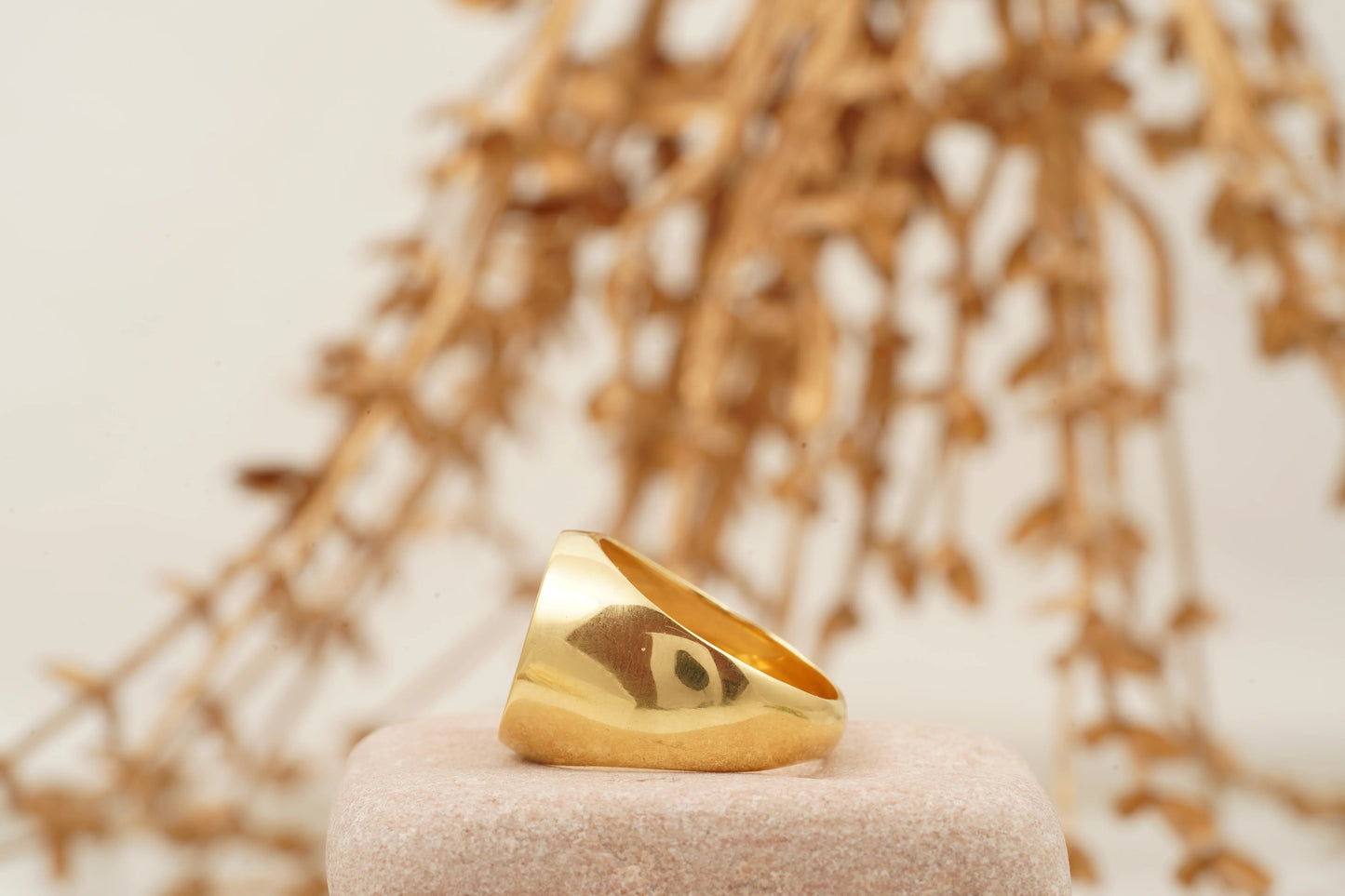 Engraved 'Everything Will Be OK' Solid Gold Ring