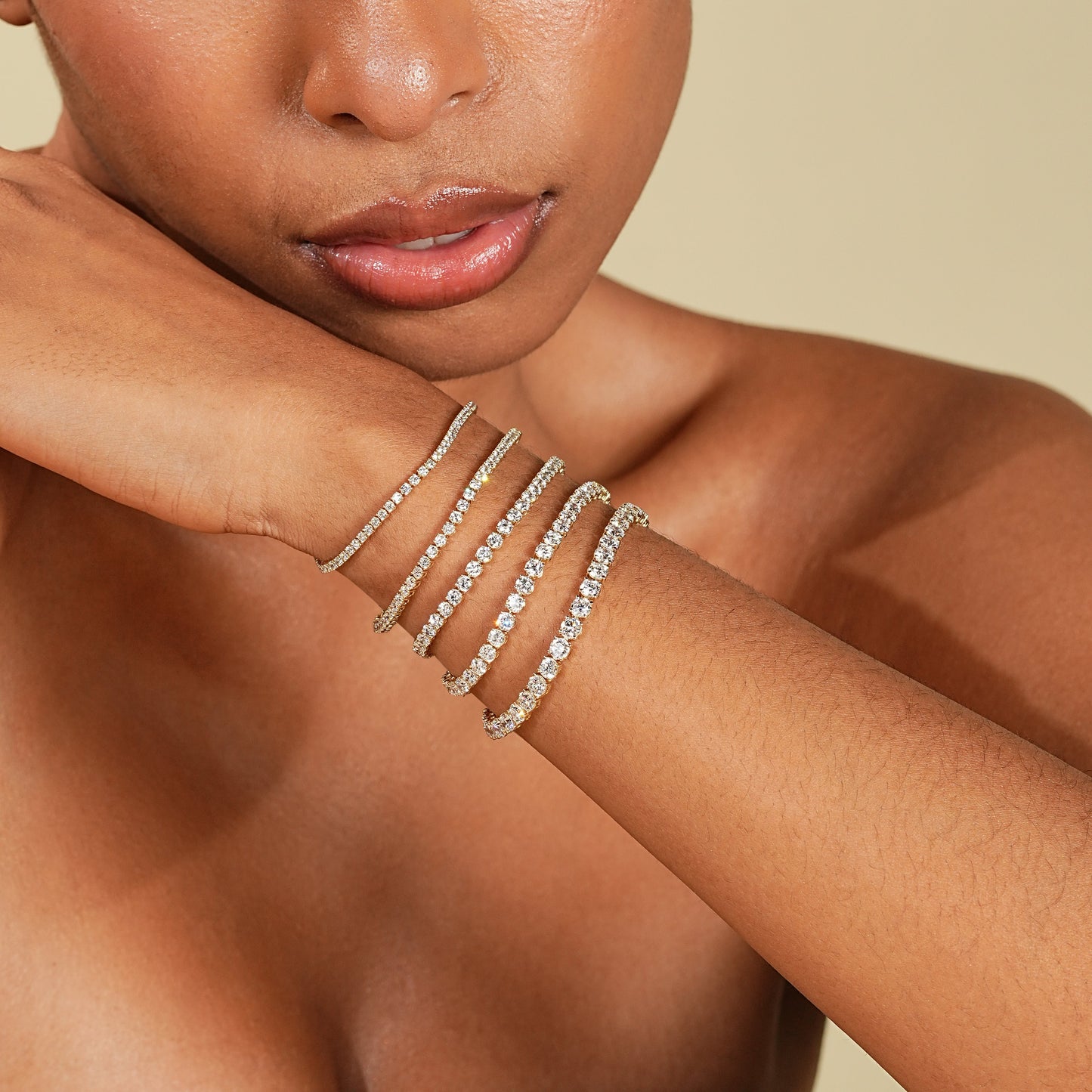 7 ctw Round Lab Grown Diamonds Tennis Bracelet in 14K Yellow Gold