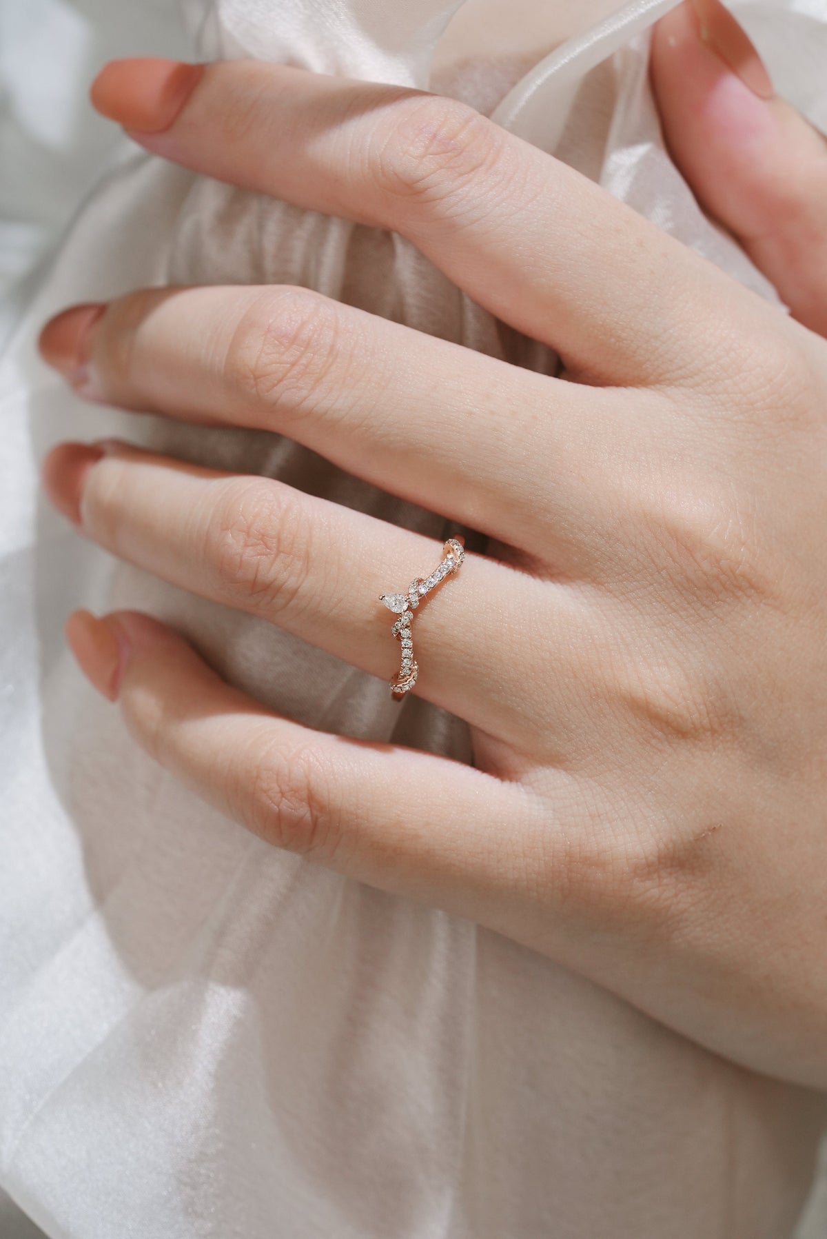 Moissanite Twisted Stacking Wedding Band