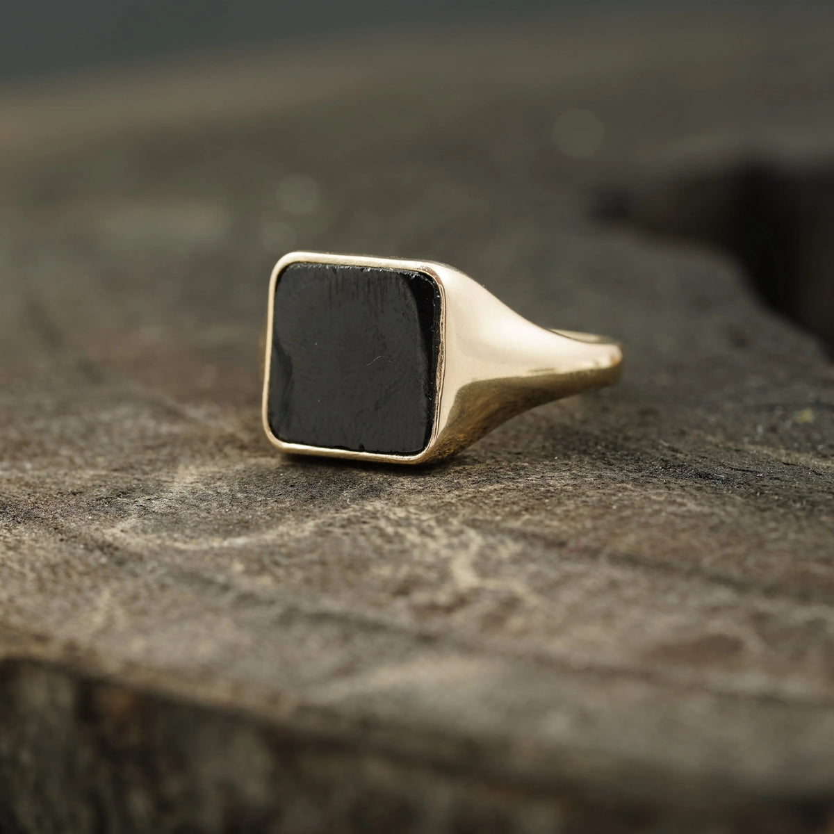Perfect Men's Black Onyx Signet Rings 14k Solid Gold