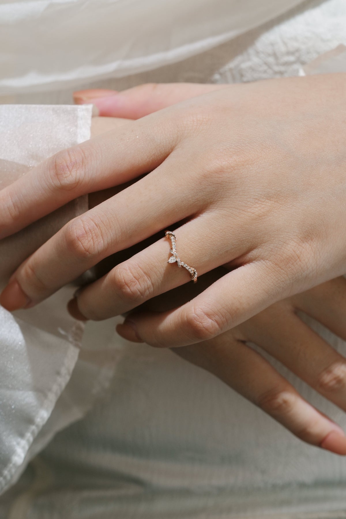 Moissanite Twisted Stacking Wedding Band
