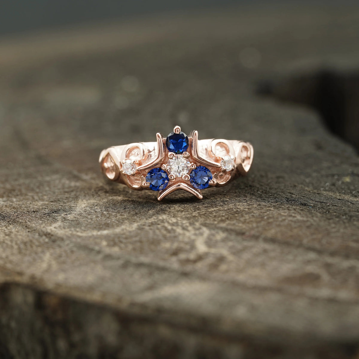 Triforce Zora's Sapphire Spiritual Stone Legend of Zelda Ring