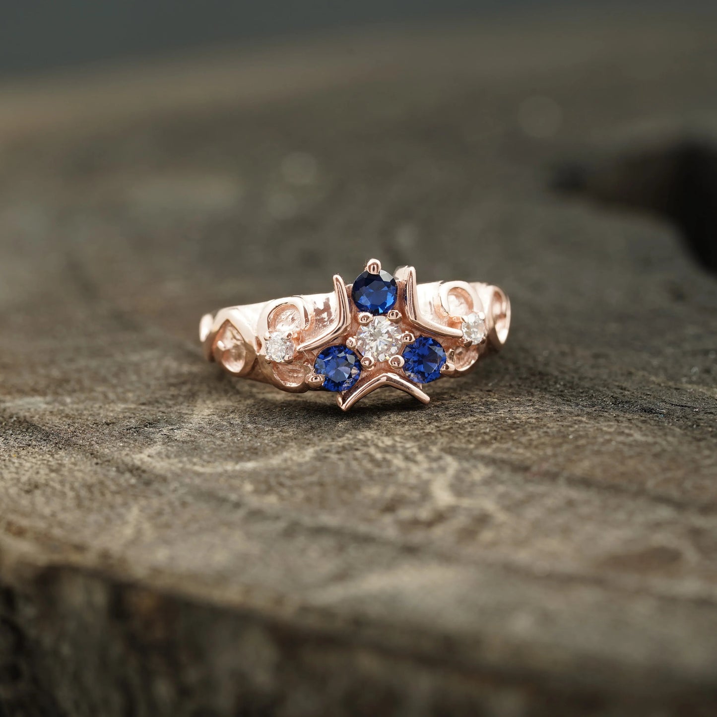 Triforce Zora's Sapphire Spiritual Stone Legend of Zelda Ring