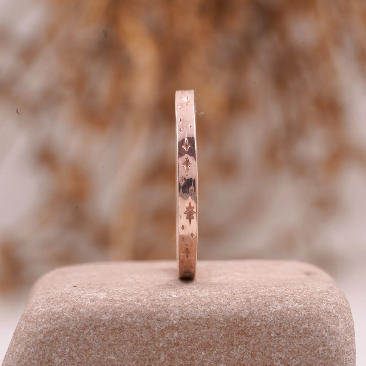 Celestial Star Engraved Wedding Ring