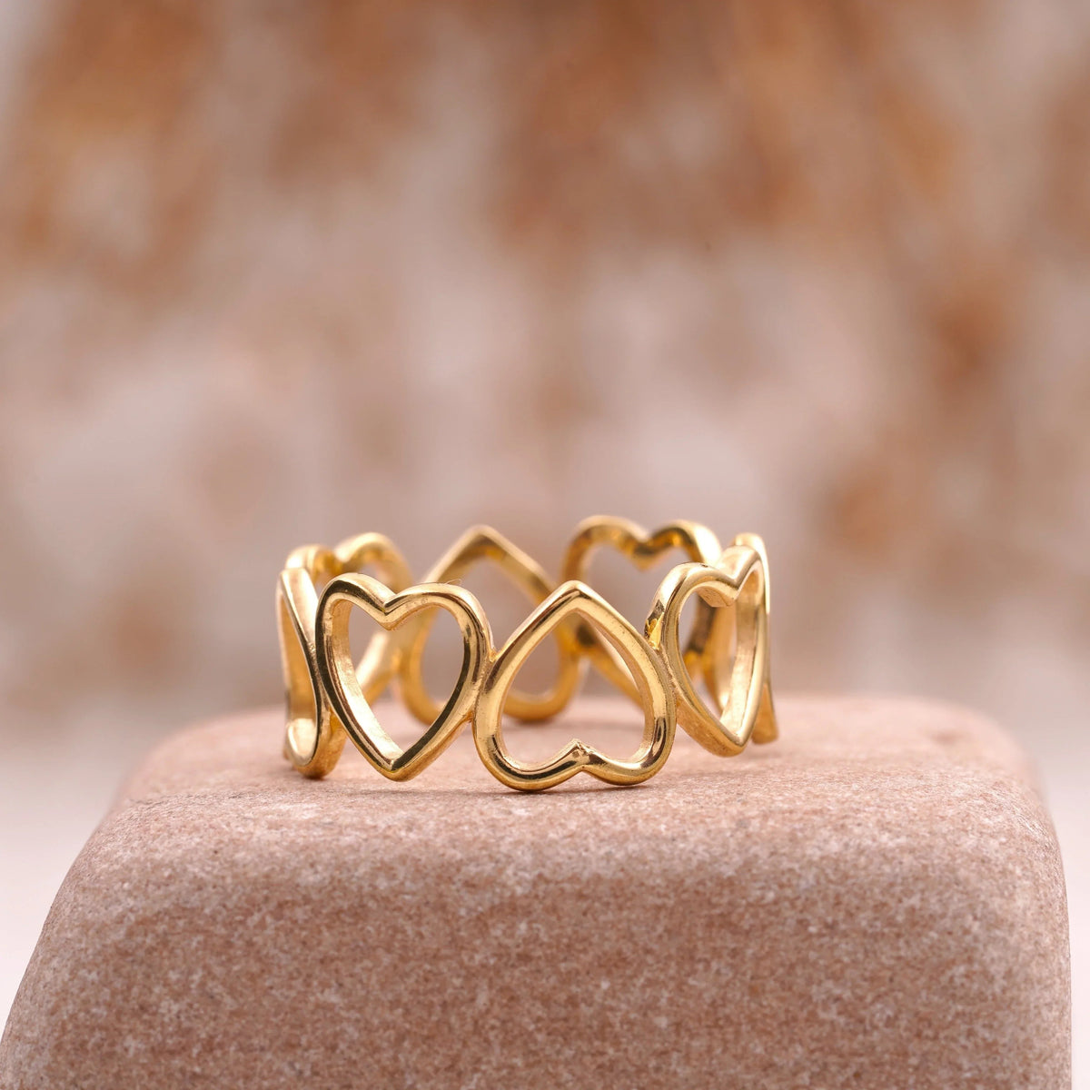 Heart Shaped Solid Gold Stacking Wedding Band
