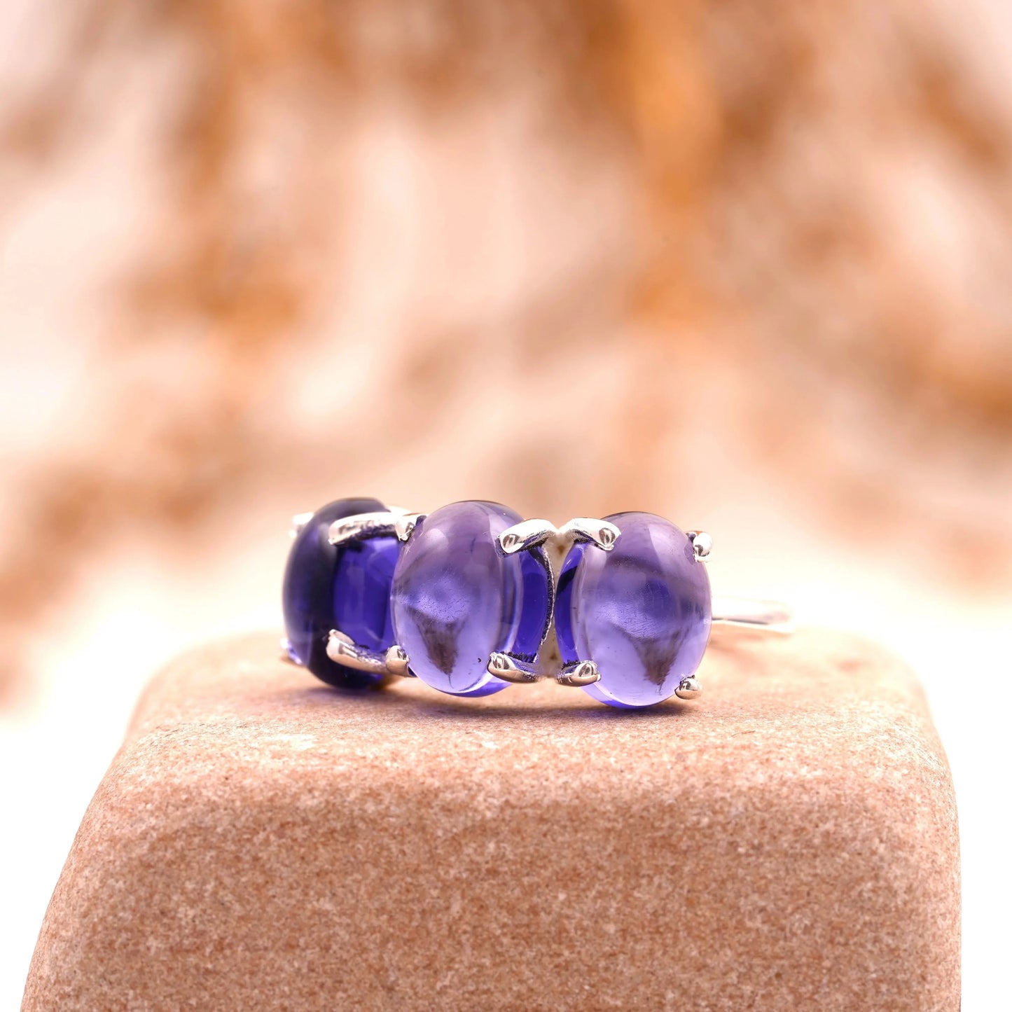 Tanzanite Stacking Three Stone Engagement Ring