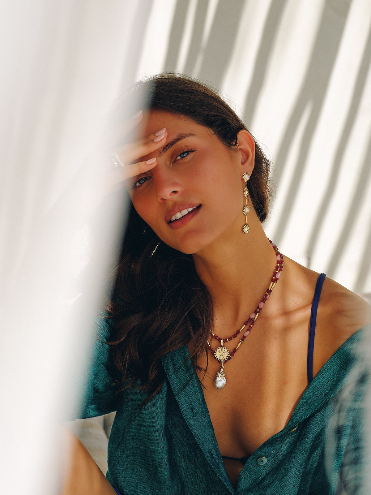 Milos Beaded Necklace - Lilac