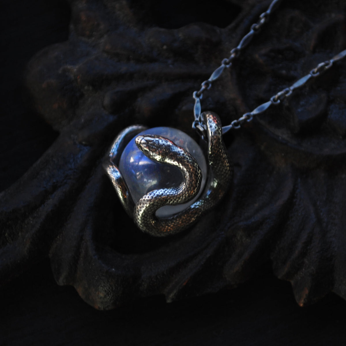 Snake Guardian - Blue Moonstone
