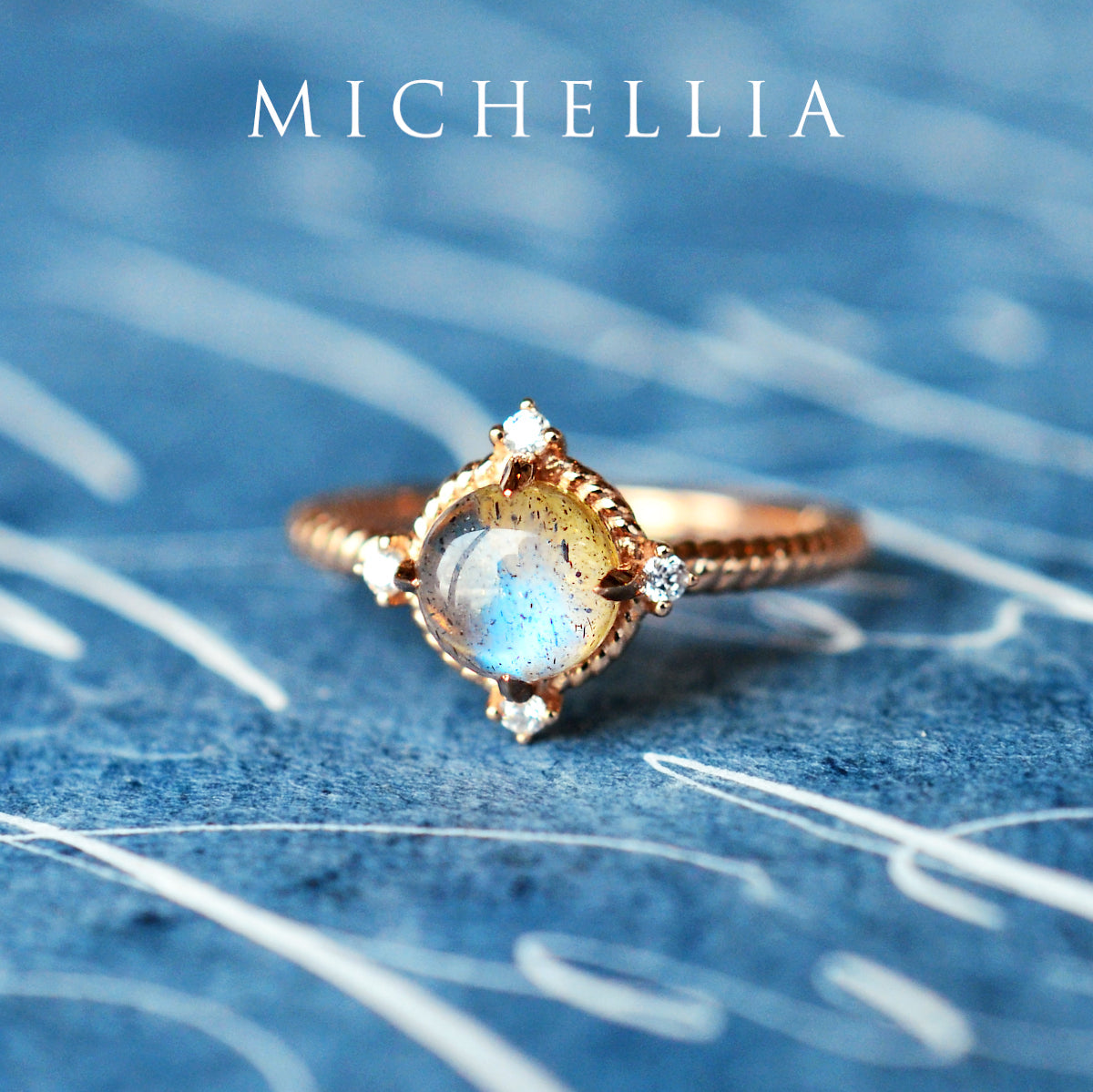 [Stella] Aura of Galaxy Engagement Ring in Labradorite