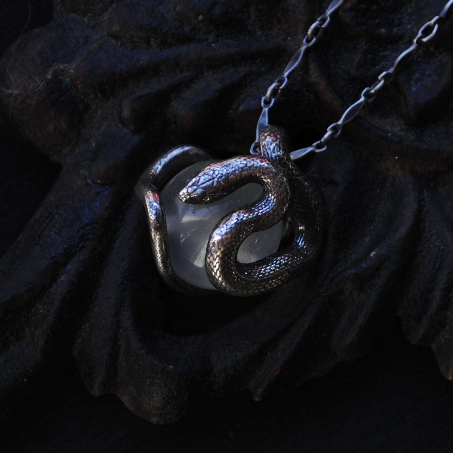 Snake Guardian - Blue Moonstone