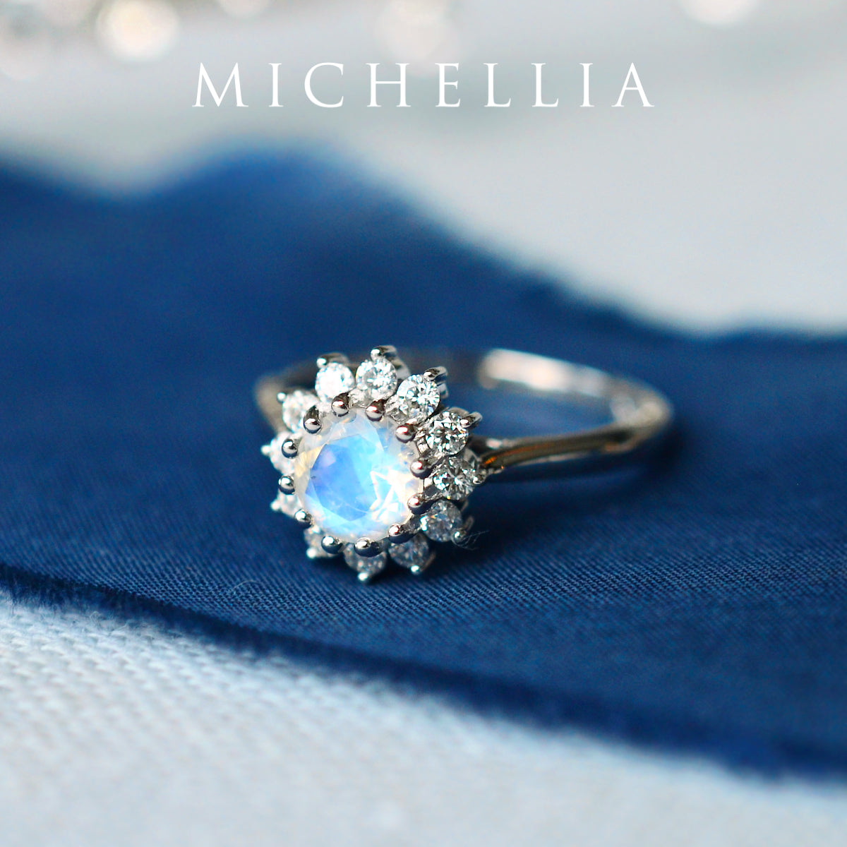 [Rosalie] Vintage Bloom Ring in Moonstone