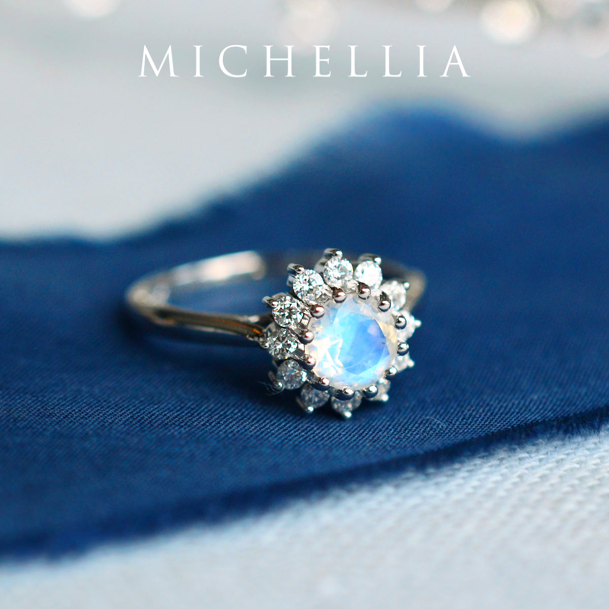 [Rosalie] Vintage Bloom Ring in Moonstone