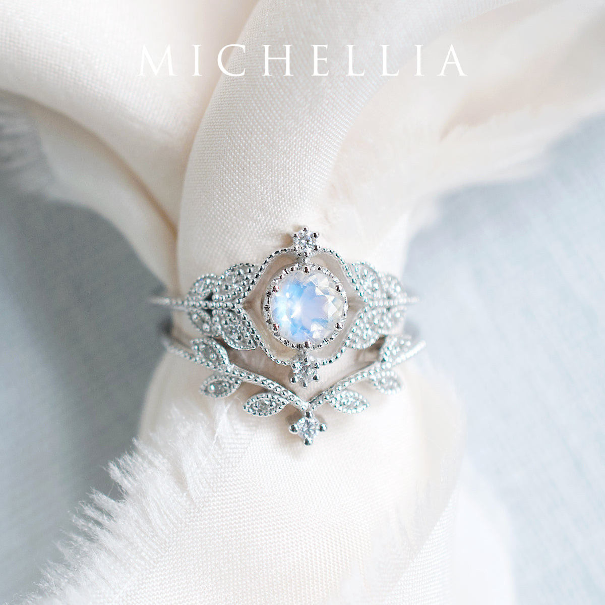 [Adeline] Vintage Rose Ring in Opal