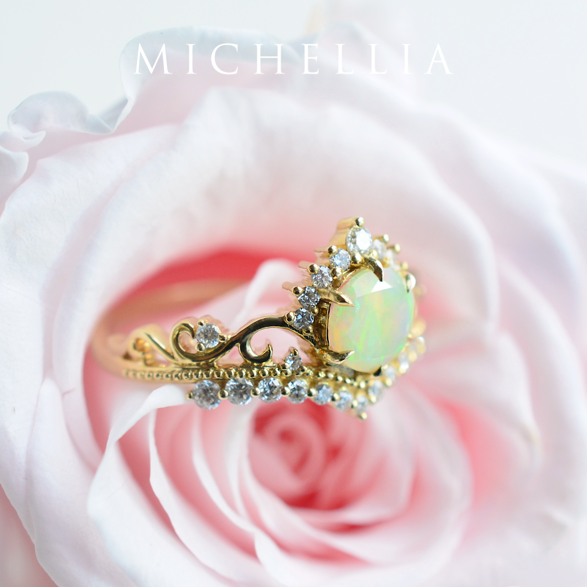 [Theia] Heirloom Crown Ring in Opal