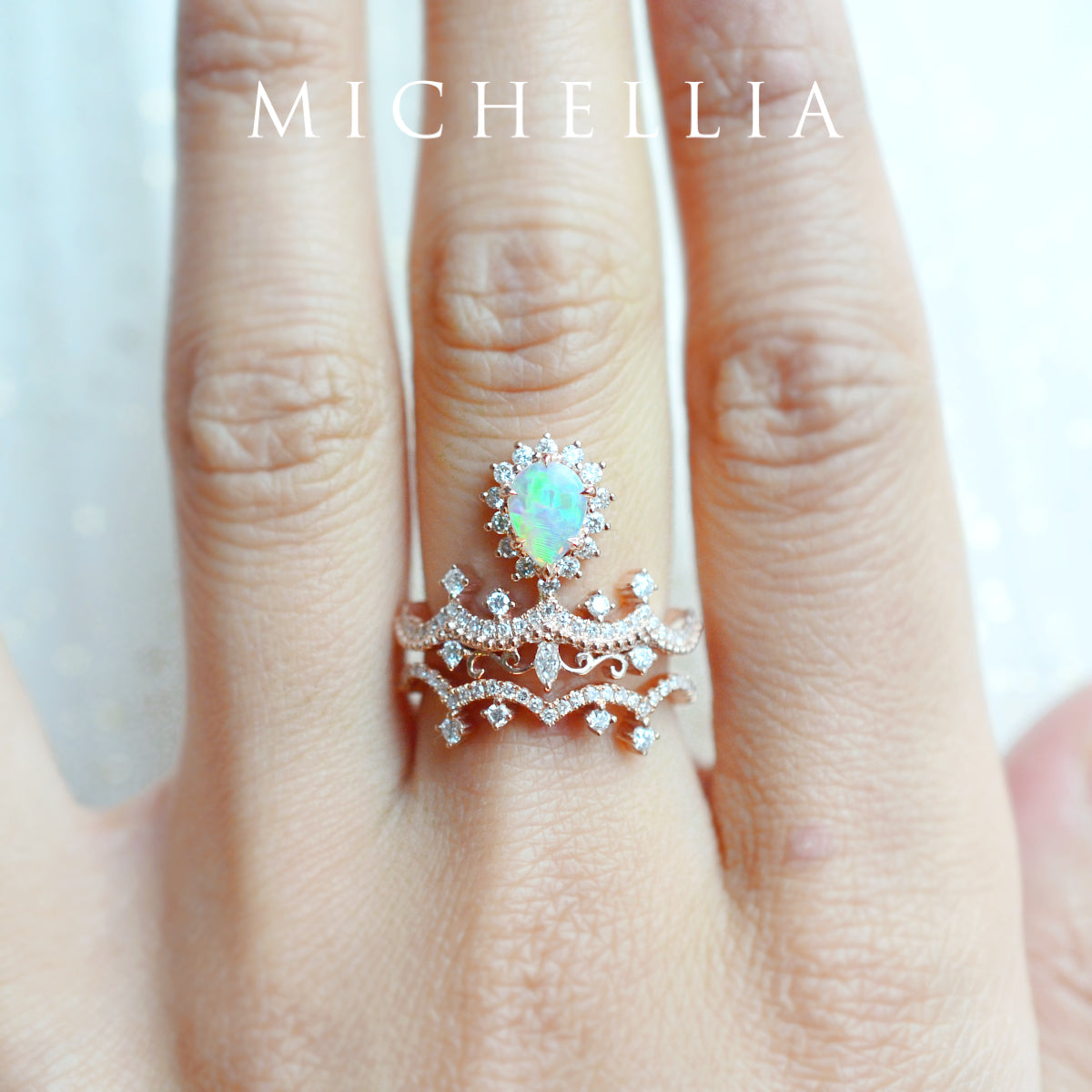 [Angelique] Venetian Crown Engagement Ring in Morganite