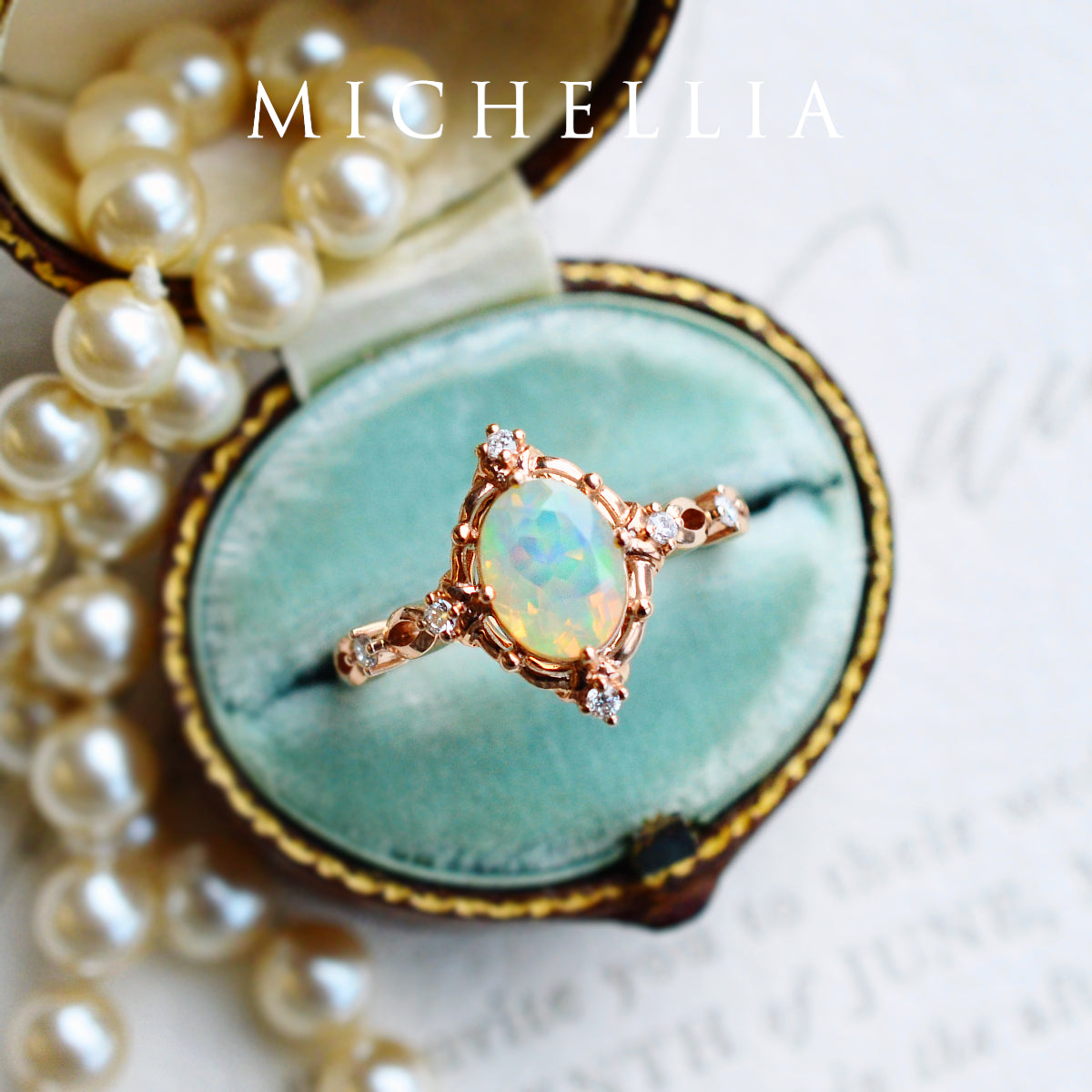 [Anastasia] Victorian Heirloom Oval Cut Ring in Natural Australian Opal