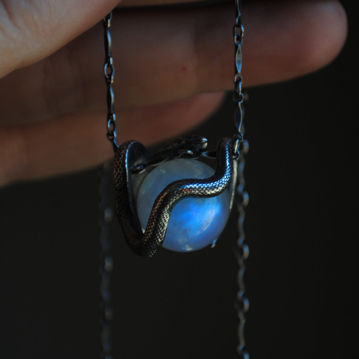Snake Guardian - Blue Moonstone