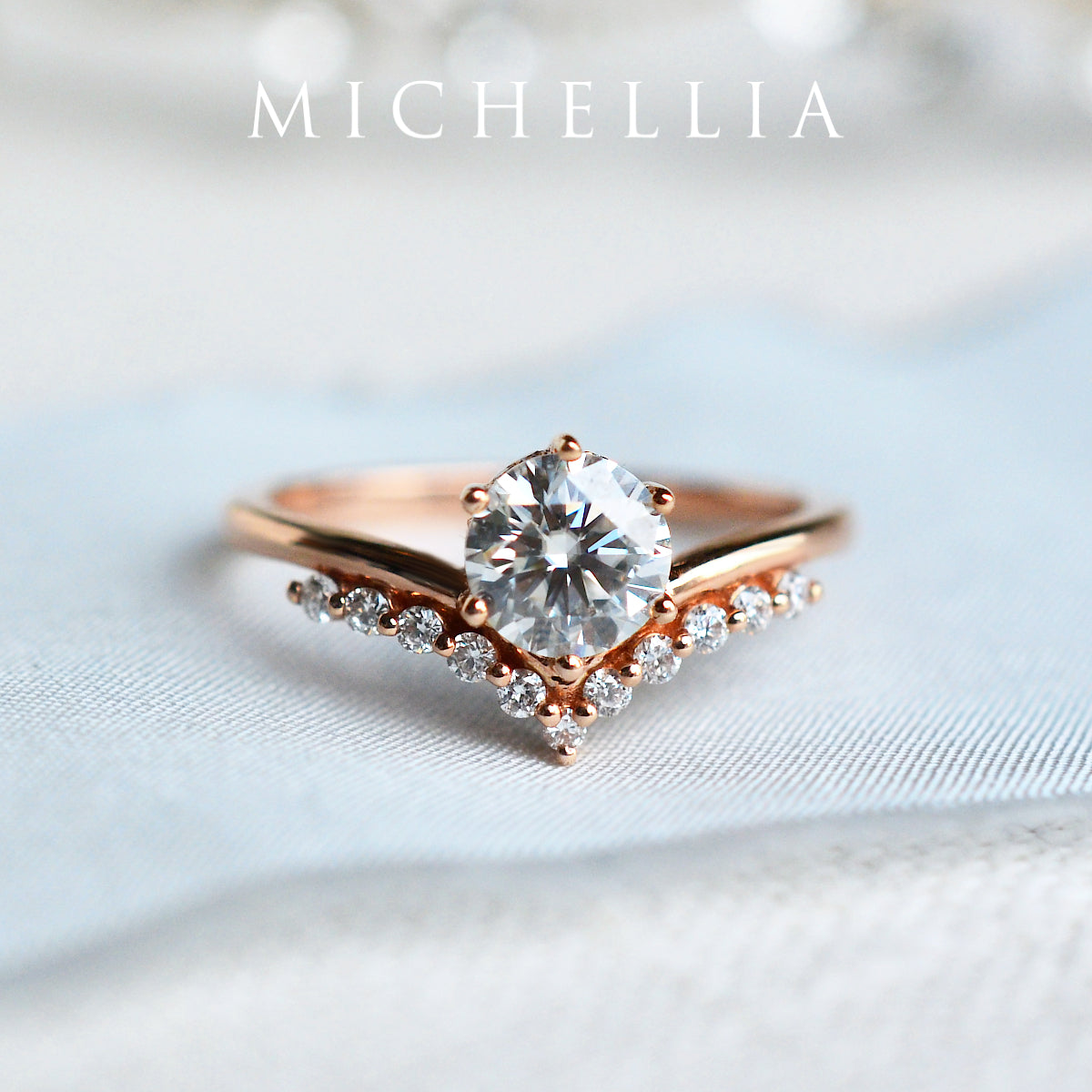 [Diane] Moonwake Engagement Ring in Blue Sapphire