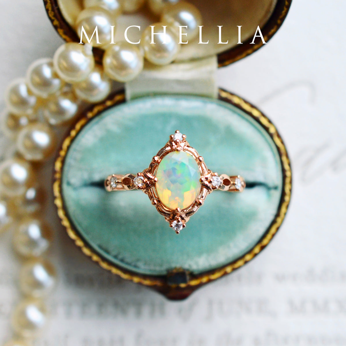 [Anastasia] Victorian Heirloom Oval Cut Ring in Natural Australian Opal