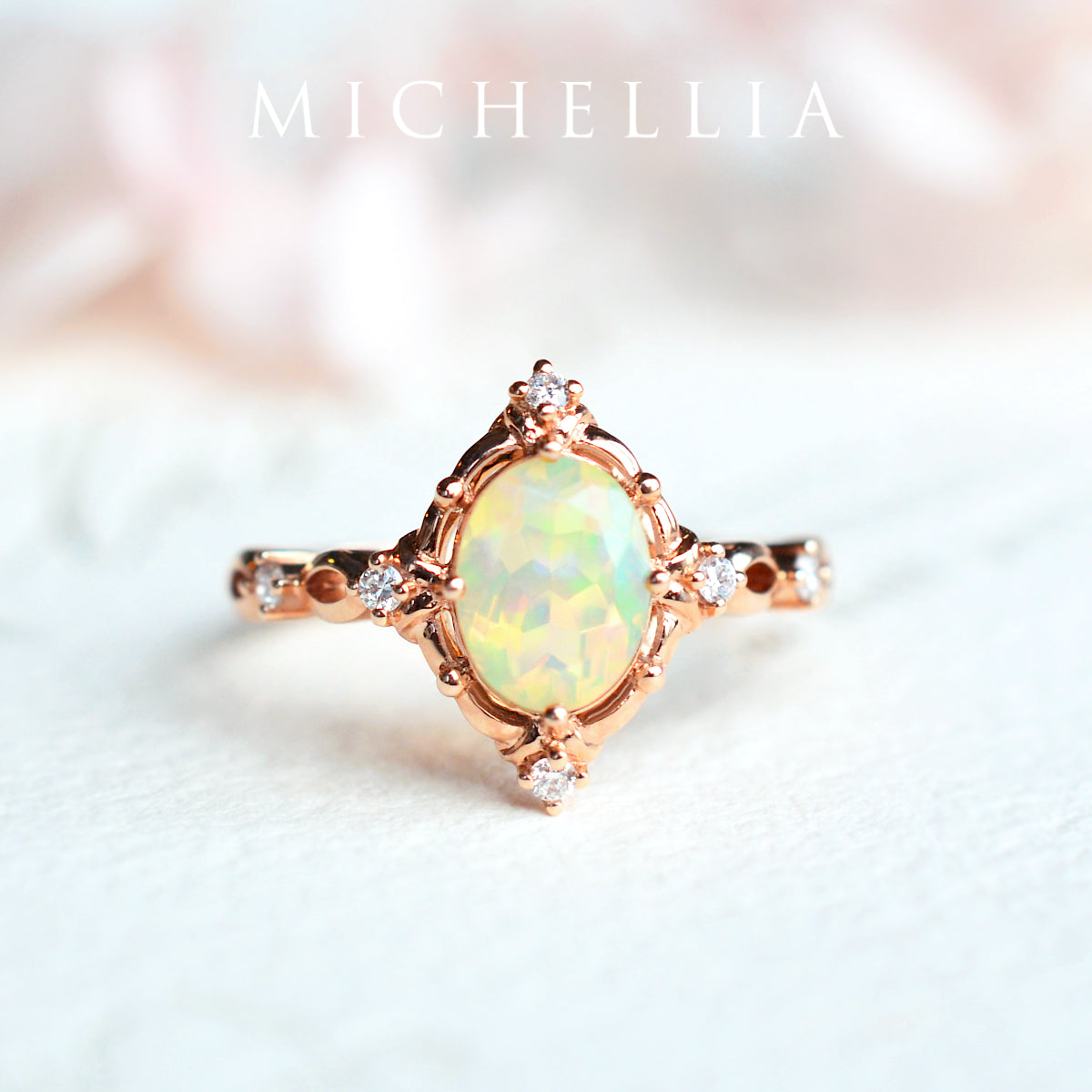 [Anastasia] Victorian Heirloom Oval Cut Ring in Natural Australian Opal