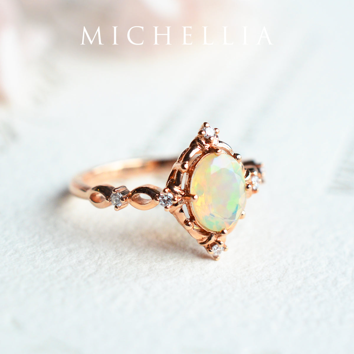 [Anastasia] Victorian Heirloom Oval Cut Ring in Natural Australian Opal
