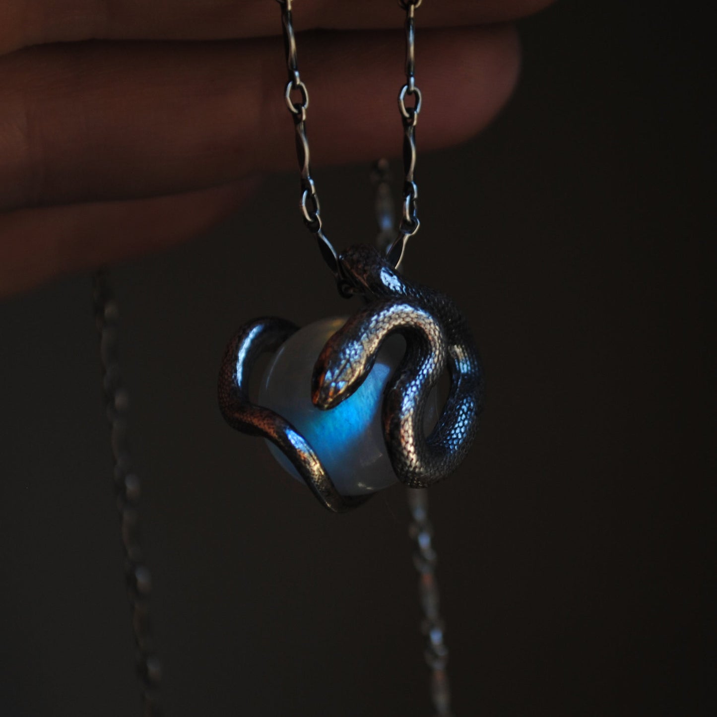 Snake Guardian - Blue Moonstone
