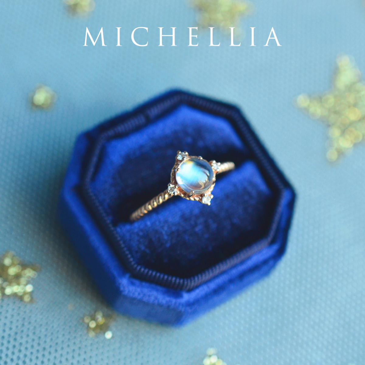 [Stella] Aura of Galaxy Engagement Ring in Moonstone