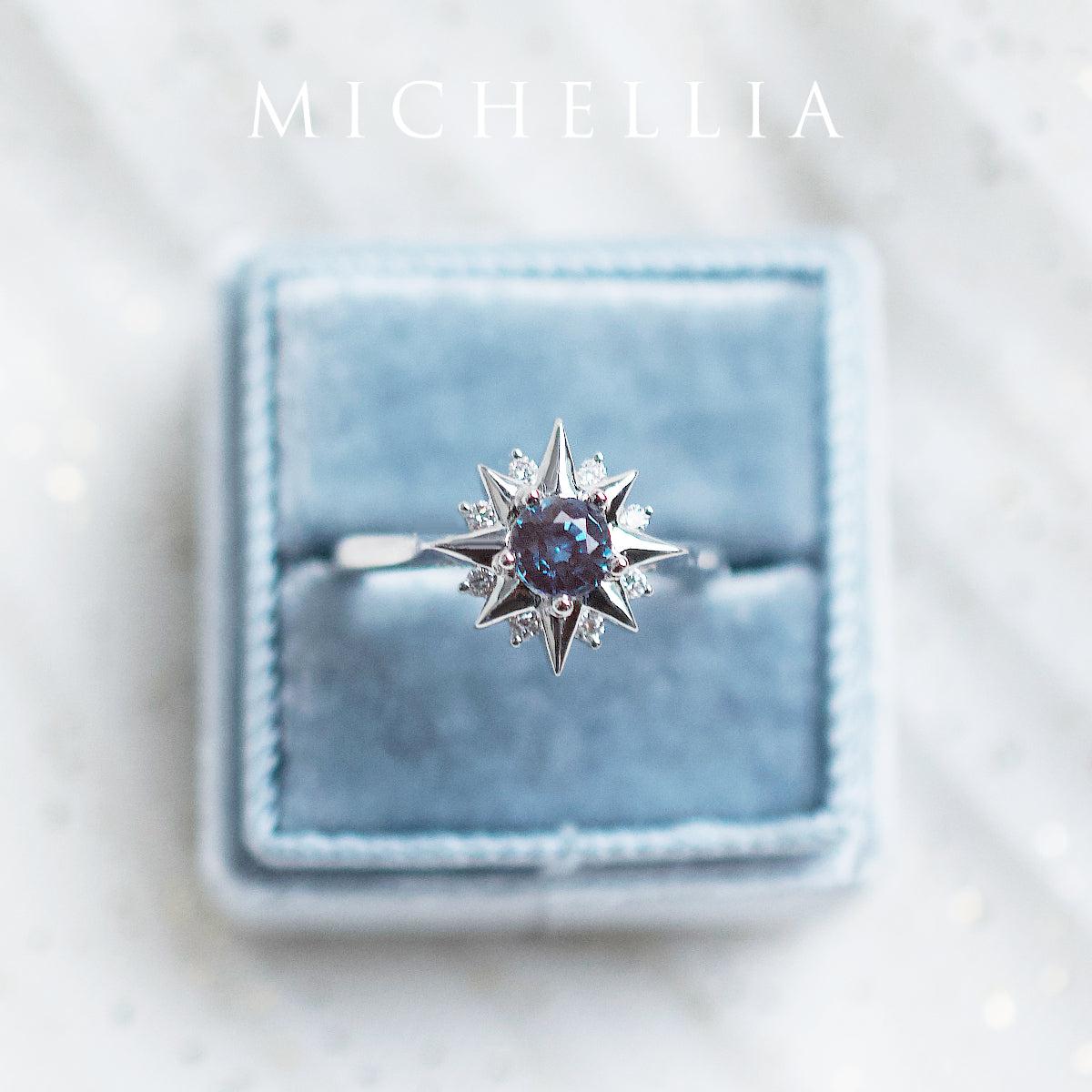 [Astra] Starlight Engagement Ring in Lab Alexandrite