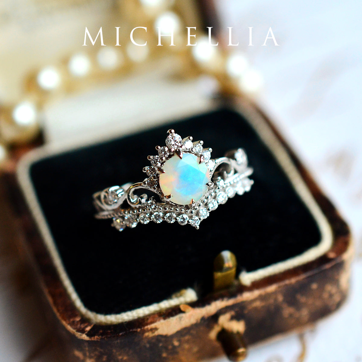 [Theia] Heirloom Crown Ring in Opal