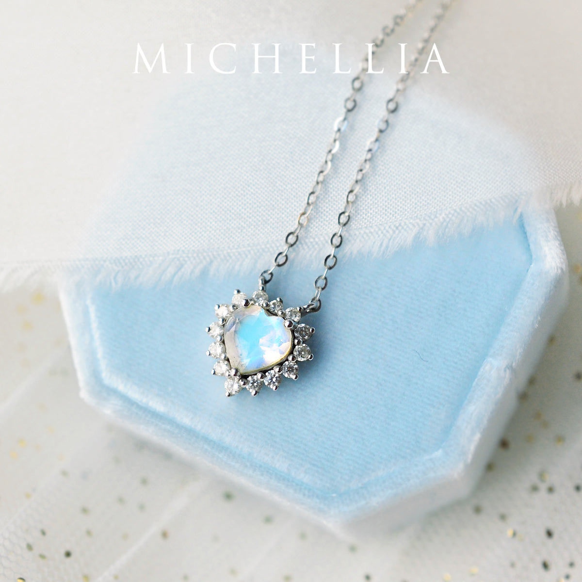 [Cordelia] Heart of the Sea Necklace in Moonstone