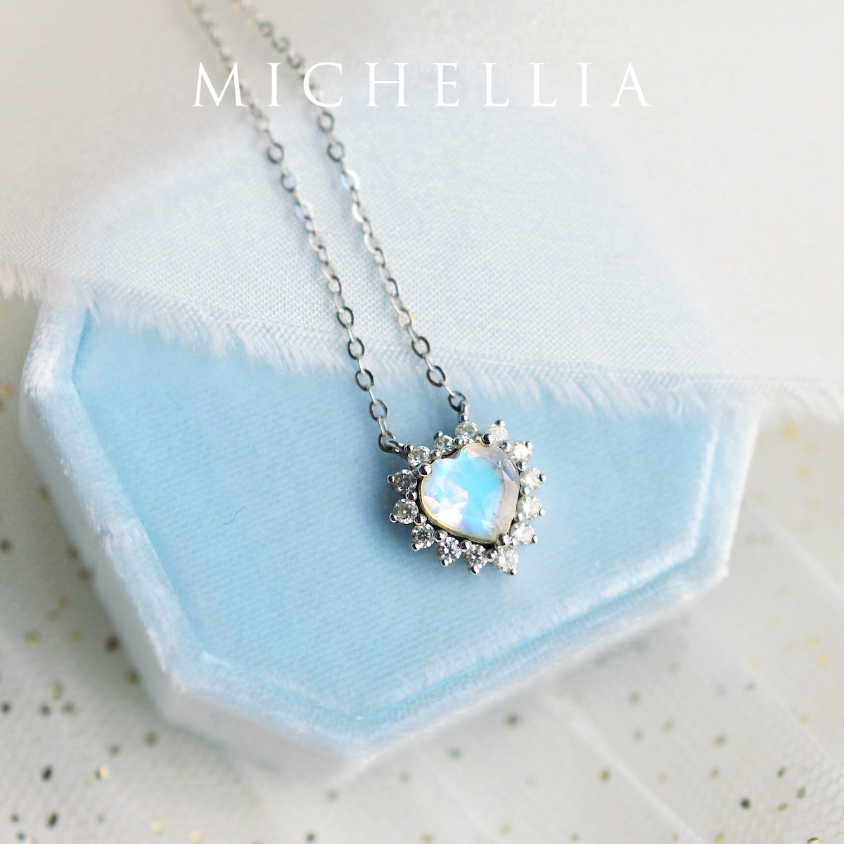 [Cordelia] Heart of the Sea Necklace in Moonstone