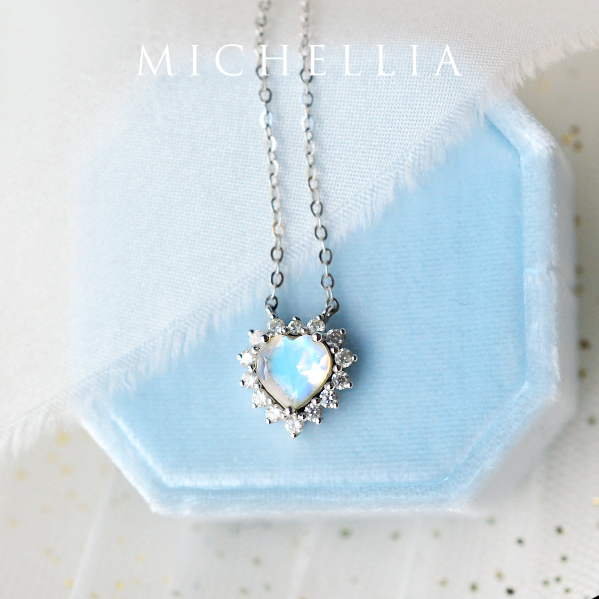 [Cordelia] Heart of the Sea Necklace in Moonstone