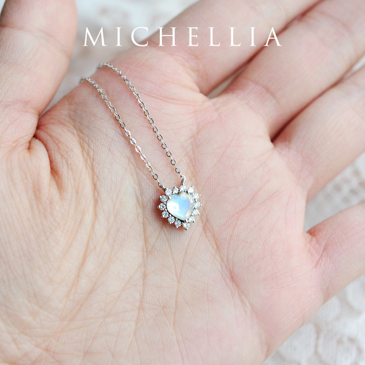 [Cordelia] Heart of the Sea Necklace in Moonstone