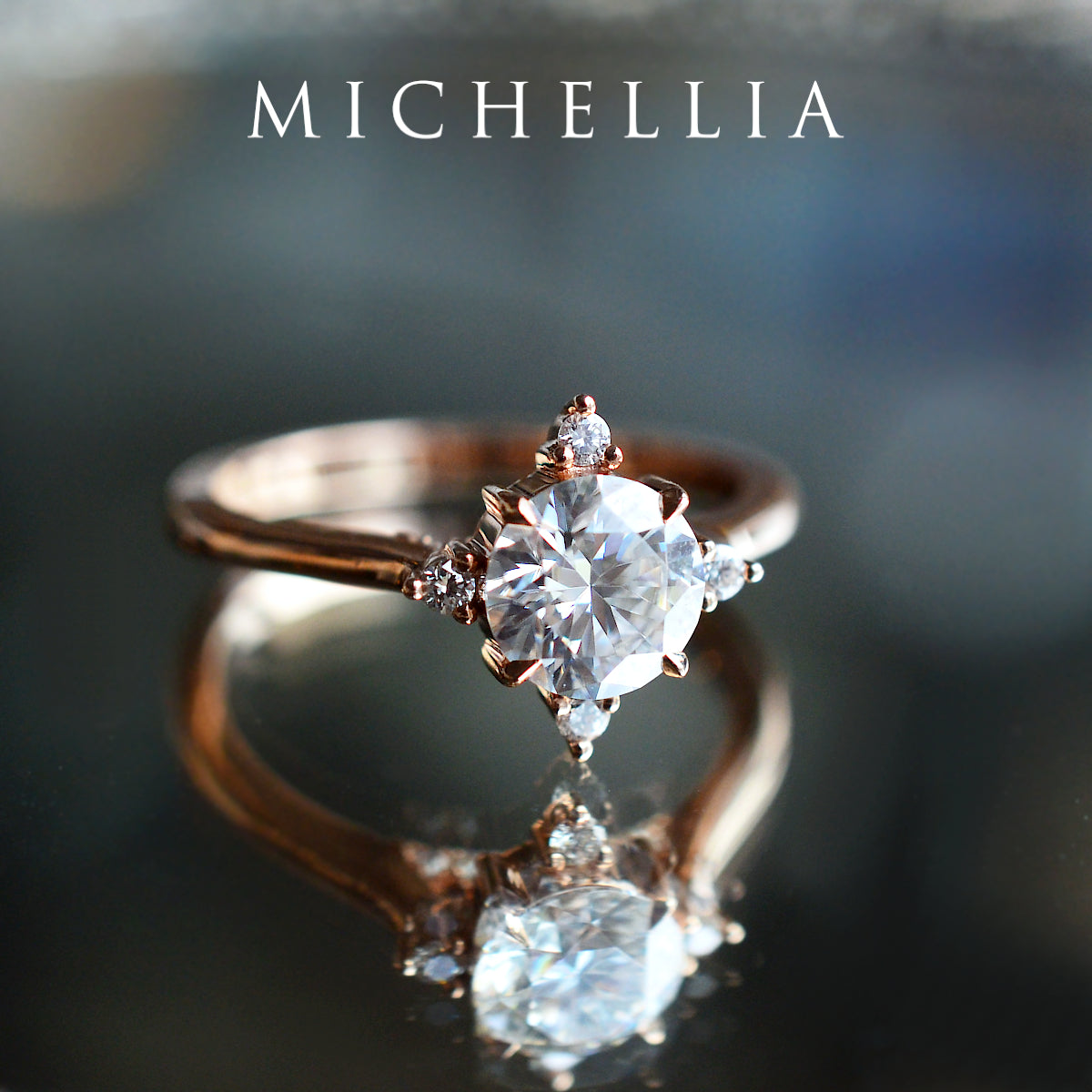 [Polaris] North Star Engagement Ring in Diamond / Moissanite