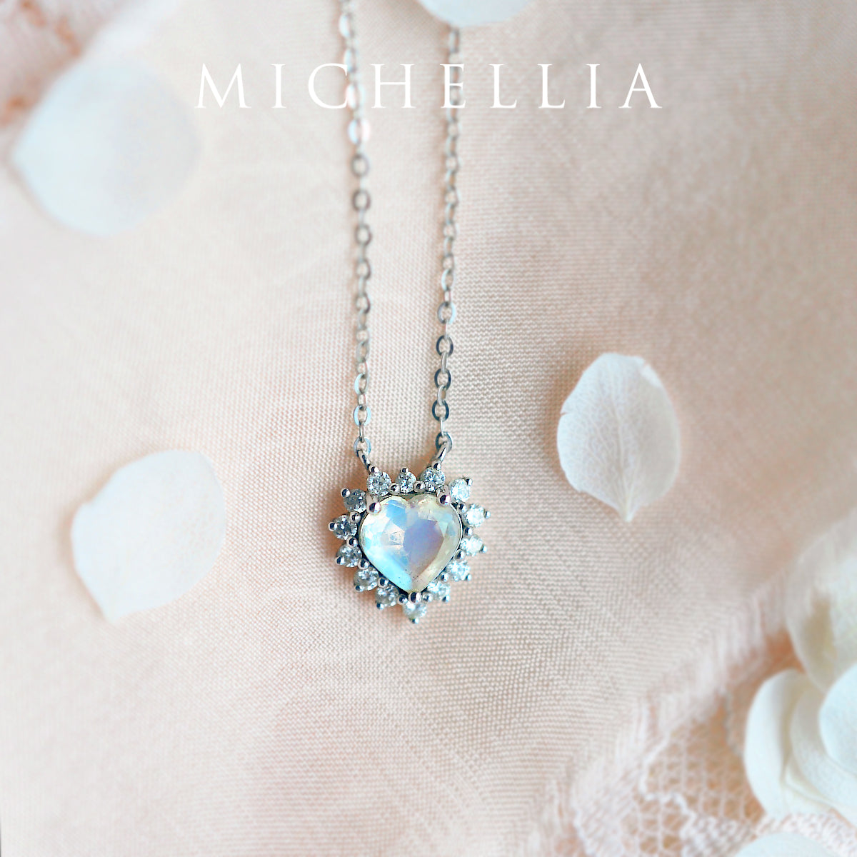 [Cordelia] Heart of the Sea Necklace in Moonstone