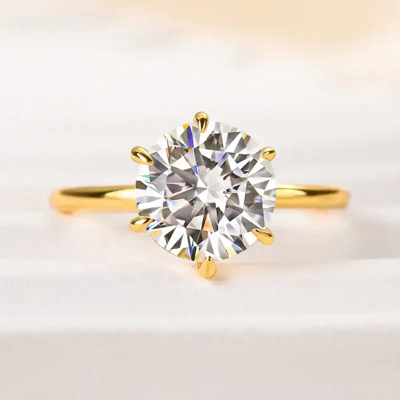 Moissanite 2.0ct Round Cut 6 Prong Engagement Ring